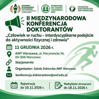 II Międzynarodowa Konferencja Doktorantów AWF Warszawa